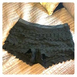 Lace black shorts